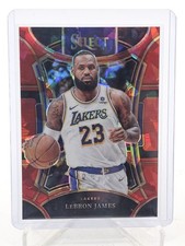 LEBRON JAMES 2023-24 SELECT MEZZANINE RED CRACKED ICE PRIZM #335 LAKERS Q7084