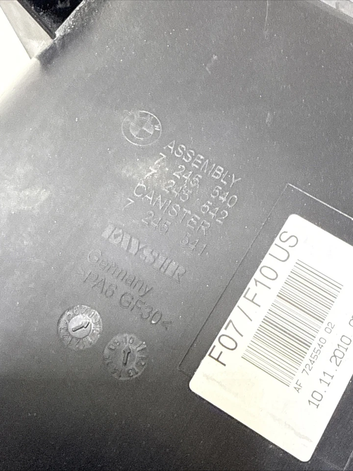 BMW 535I F07 F10 2011 2012 2013 bote de emisiones de evaporador de combustible OEM Foto 4 de 4