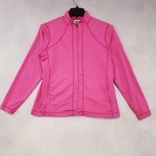 FootJoy Jacket Women's Medium Pink Full Zip Performance Stretch Lightweight Logo