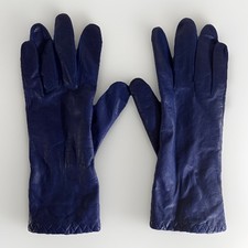 Vintage Ladies Gloves Royal Blue Acrylic Lined WPL 9633 Tag Pre 1984 Philippines