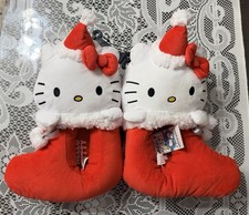 Hello Kitty by Sanrio- Women's Red Christmas Holiday Stocking Slippers