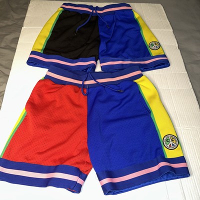 2 Pairs Of Cross Colours Men s Urban Hip Hop Black Peace Shorts Size Small