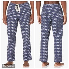 Vineyard Vines Logo Men Deep Bay Blue Whale Xmas Tree Print Lounge Pants M