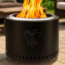 Fire Pit with Removable Ash-Pan: Smokeless Firepit 304 Stainless Steel Material 