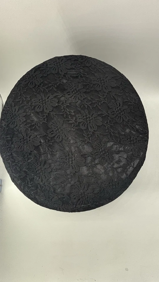 "Sombrero de encaje floral negro Roma Steampunk accesorio de disfraz adulto 8"" de alto" Foto 2 de 4