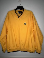 Vintage Eddie Bauer Ebtek Pullover Windbreaker Men Medium Golf Bright Yellow Y2K