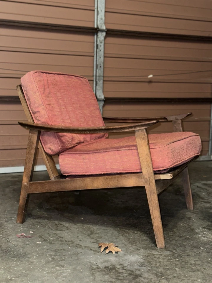 Mid Century Modern Lounge Chair Yugoslavia 1950s 1960s Rare Beechwood Vintage - Image 3 of 4