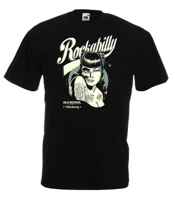 Old school Rockabilly schwarze T-Shirt Geschenkidee -N/689-SW - Bild 1 von 2