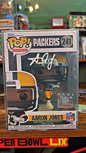 Funko Pop! NFL Aaron Jones Autographed Vinyl Figure #241 With Protector