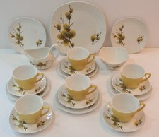 A Mid Century 21 Piece Midwinter Pussy Willow Tea Set Service Jessie Tait 1953