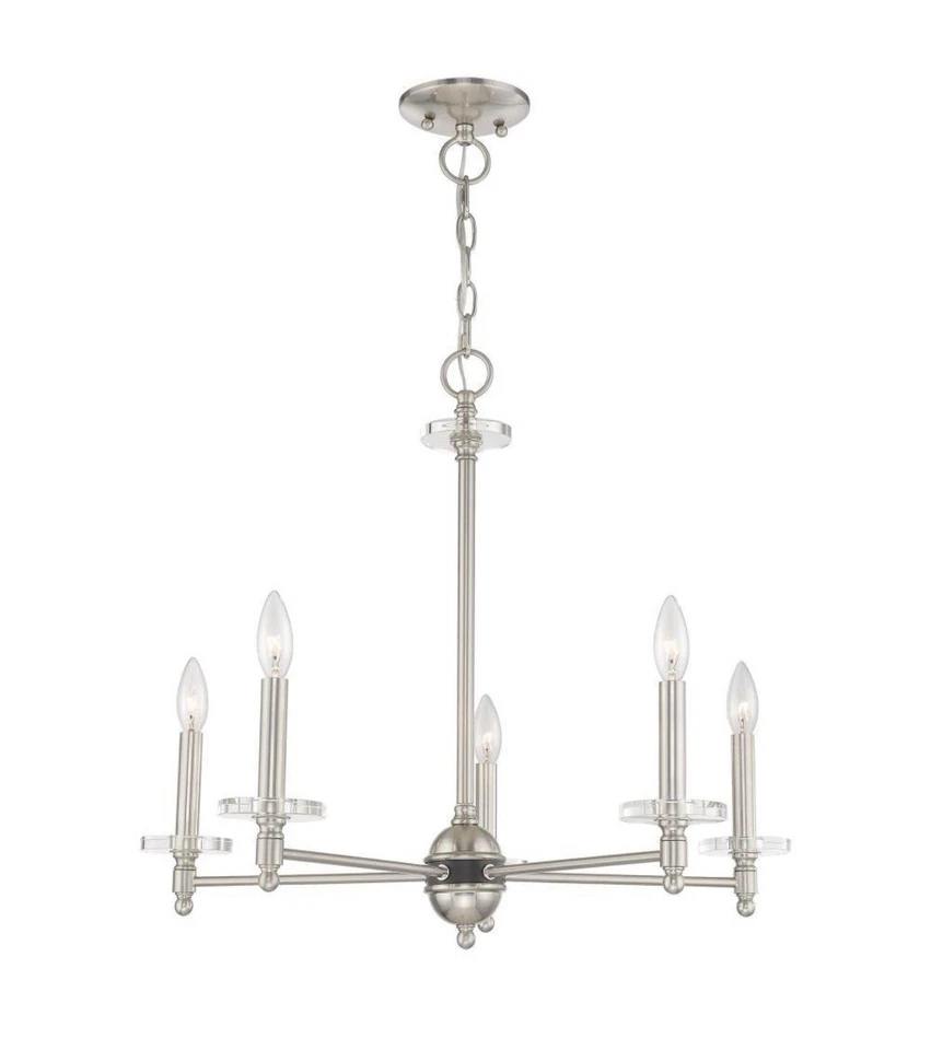 Livex Lighting Bennington - Lámpara de araña de 5 luces - 25” de ancho 21,75” de alto 2334P Foto 3 de 4