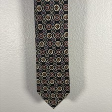VTG Christian Dior Monsieur Tie 56  Silk Classic Geometric Medallion