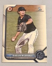 Karson Milbrandt 2022 Bowman Draft 1st Paper Miami Marlins #BD-87