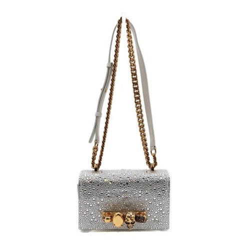 Alexander McQueen Sequined Crystal Satchel Mini Shoulder Bag with Gold 152316105