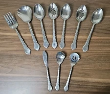 10 Pc Serving Tableware Set Oneida CELLO Community Stainless Burnished Satin