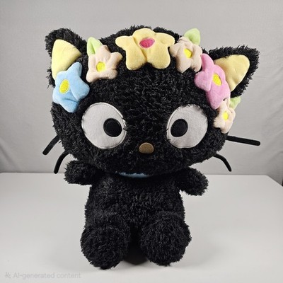 Sanrio Chococat Flower Crown Plush 16'' Black Cat Easter Hello Kitty & Friends