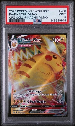 2023 Pokémon SWSH BSP FA/PIKACHU VMAX  CRZ COLL PIKACHU VMAX MT PSA 9 #286