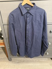 Apt.9 Men's Blue Striped Modern Fit Dress Shirt Size XL Cotton EUC