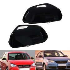 1 Paar Glänz Schwarz Spiegelkappen Spiegel Gehäuse für VW Polo 9A 9N 2005/6-2009