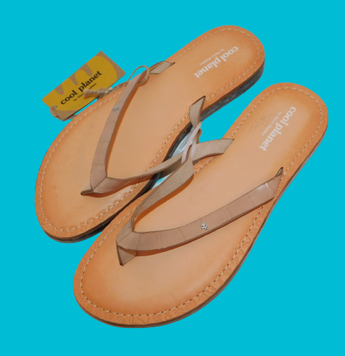 COOL PLANET by Steve Madden Tan Thong Sandals Eco Friendly Flip Flop 7.5 |  eBay