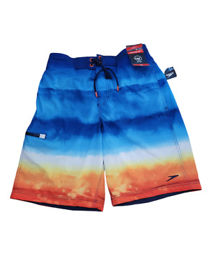 NWT SPEEDO Men's SM E-Board 21'' UV 50+ Board Shorts Swim Trunks Blue Sunset