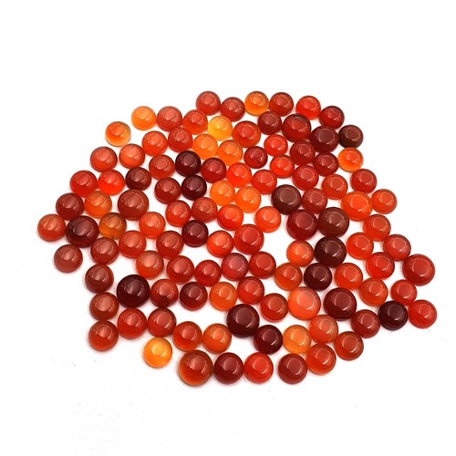 Lotto pietre preziose sfuse cabochon rotonde citrino naturale 82 pezzi 7 mm 1
