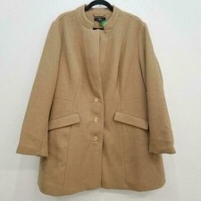 Ellos Tan 3 Button 2 Pocket Quilt Lined Long Coat Size 22