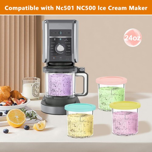 4 Stk Behälter für Ninja CREAMi Ice Cream Maker Eismaschine NC500 NC501 Serien - Bild 5 von 10