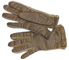 Vintage Leather Ladies Dress Driving Gloves Novakid by Aris size M Taupe Crochet