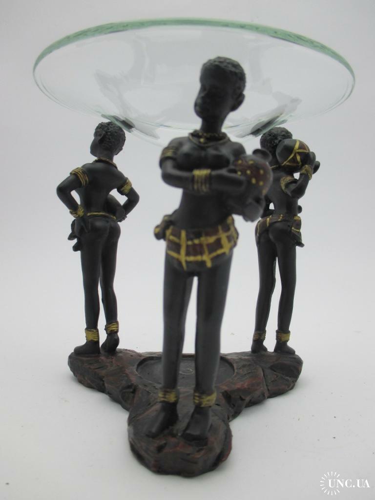 Vintage Aroma Holder Candle lamp Figurine African Woman Bowl Glass Plastic Art 2022, bezpłatna dostawa