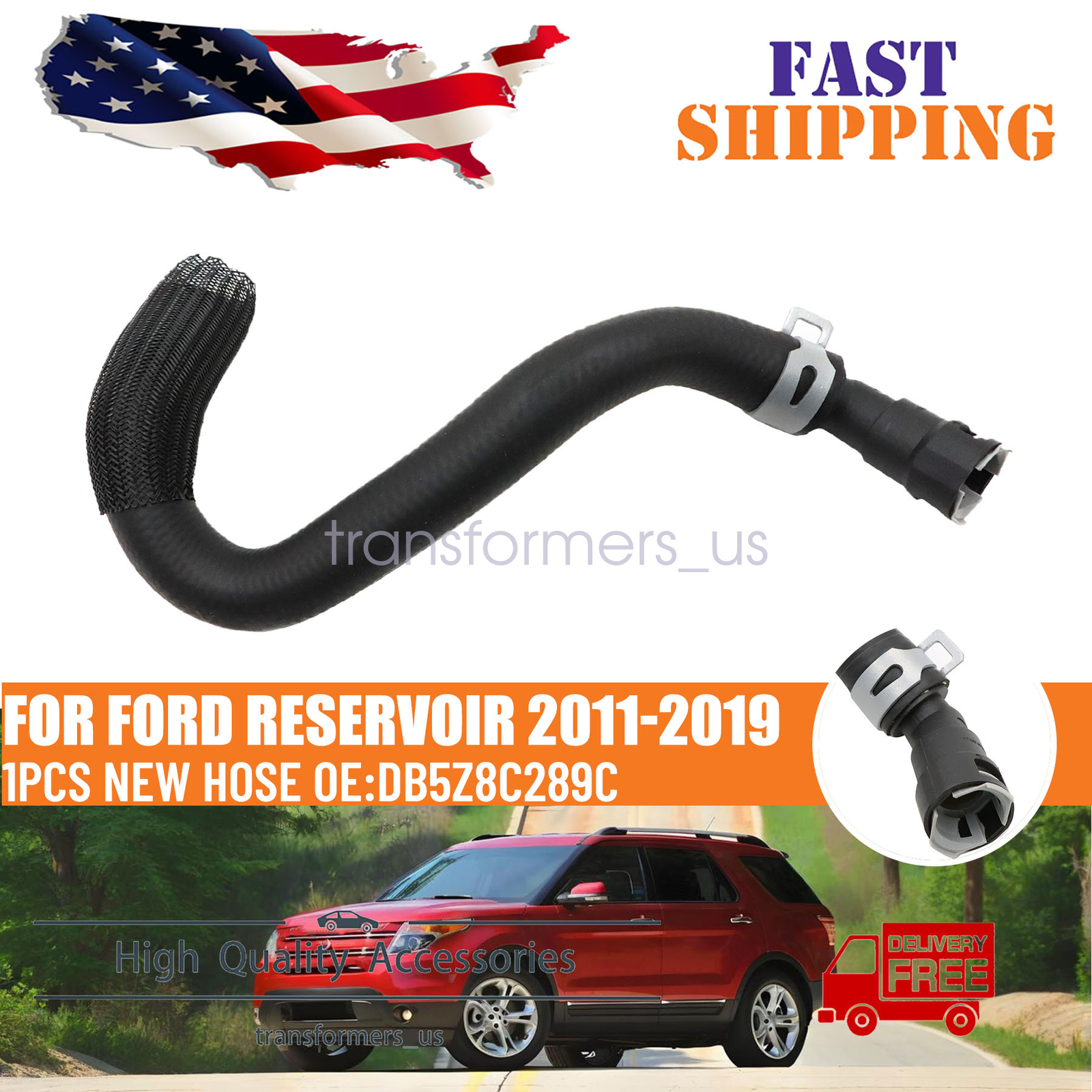 2011-2019 Ford Explorer Reservoir Hose DB5Z8C289C 1PCS