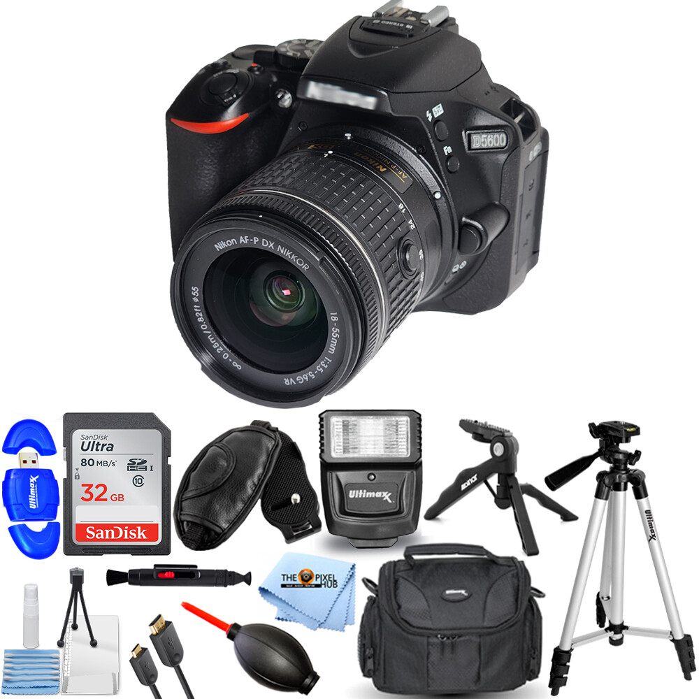 Nikon D5600 DSLR 24.2MP Camera with 18-55mm Lens 1576 + 32GB +