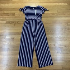 NWT Girls MY MICHELLE Jumpsuit Size Large Blue  White Striped Brand New