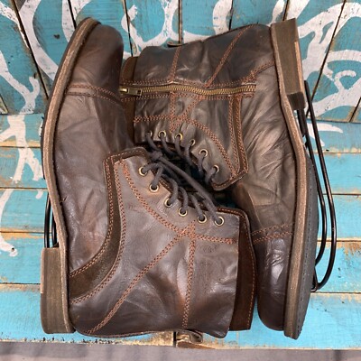 VTG GBX Mens Boots Sz 12 Brown Leather Cap Toe Lace Up | eBay display picture 3