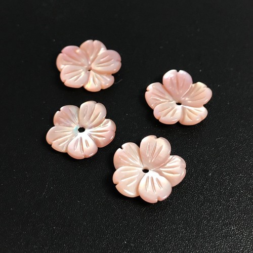 2 piezas Carcasa Natural Rosa MOP 12 mm Flor Tallada - Nuevo Diseño Hágalo usted mismo Venta al Mayor Único - Imagen 3 de 4