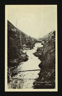 Waterton Park Alberta - A rushing stream or creek Canada Old Photo