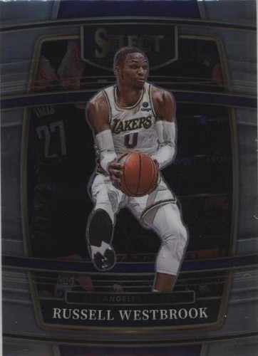 Russell Westbrook 2021-22 Panini Select Blue Prizm #54 LA Lakers