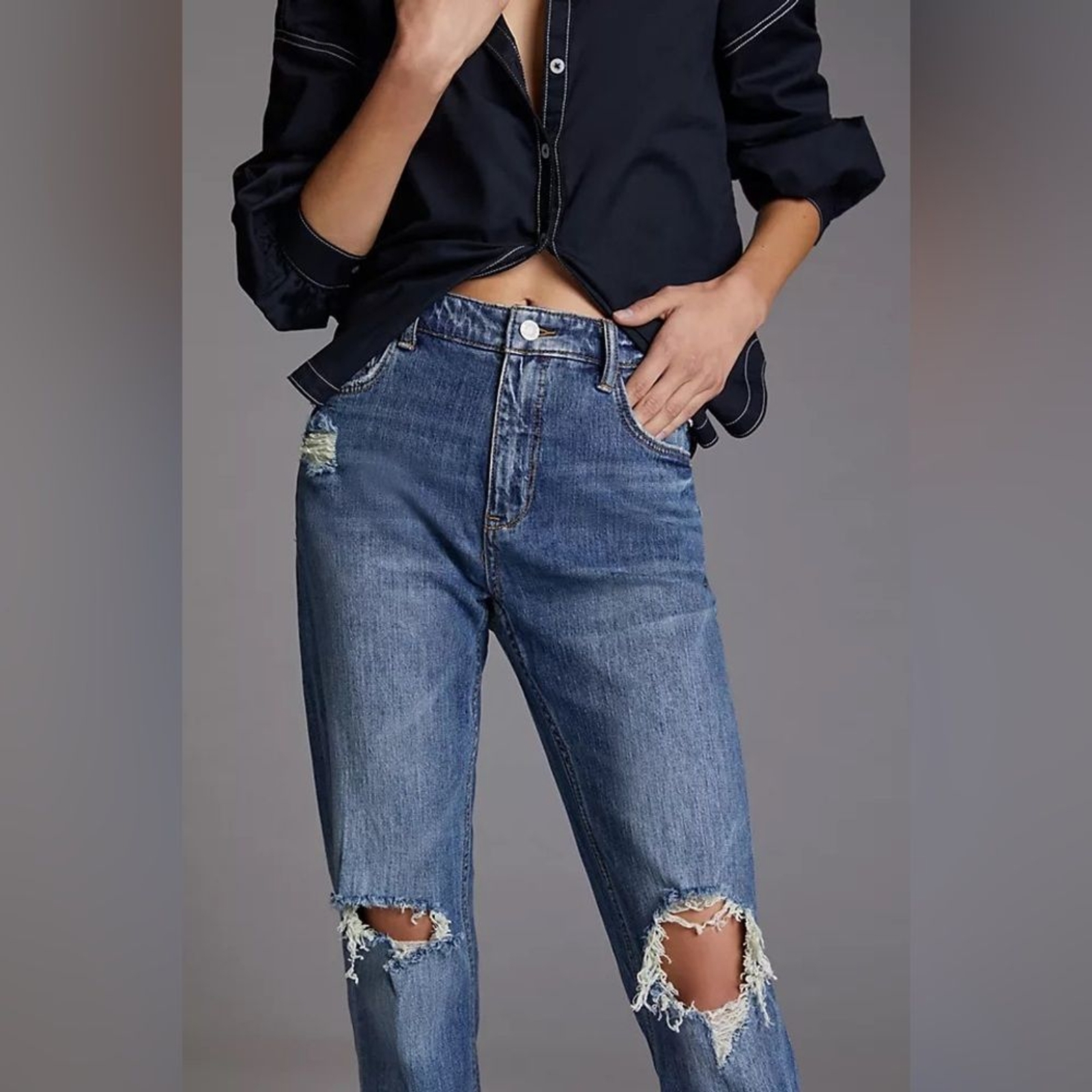 Anthropologie Pilcro The Heritage Boyfriend Jeans Distressed Relaxed Fit,Size 29