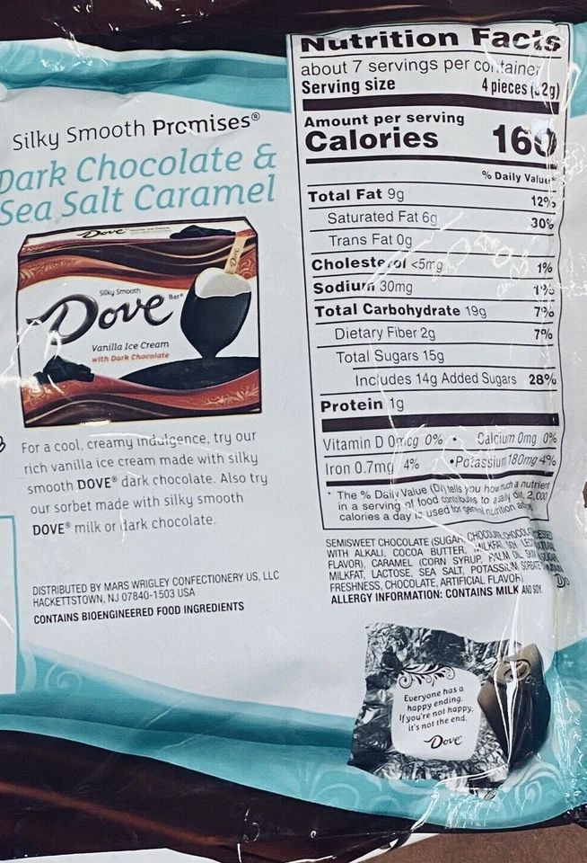 Dove Dark Chocolate & Sea Salt Caramel Smooth Promises Candy Bag 7.61 Oz 5 PACK - Image 3 of 3
