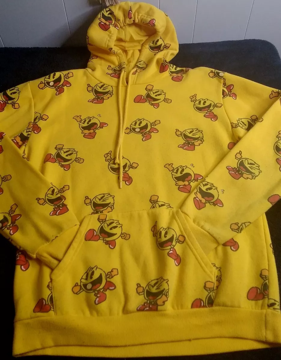 Yellow pac man hoodie cheap