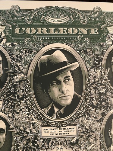 Póster de la película El Padrino 34/165 impresión artística Mafia mondo sdcc Anthony Petrie - Imagen 5 de 12