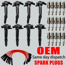 8X OEM Ignition Coil & Iridium Spark Plug & Wires For Ford F150 6.2L UF631 UF639