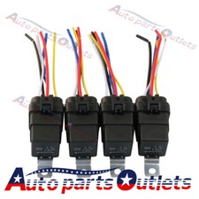 4pcs 12V 40 amp Car Auto 5 pin wire Relay Plug Socket Heavy Duty Waterproof NEW