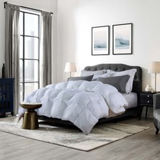 Classic White Duck Down Comforter King Size Pinch Pleat Ultra Soft Warm Duvet