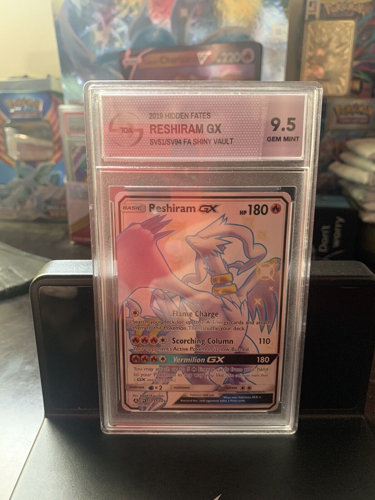 Pokémon Reshiram GX SV51/SV94 Hidden Fates Shiny Metal Gold Card Rare for  Sale in Brooklyn, NY - OfferUp