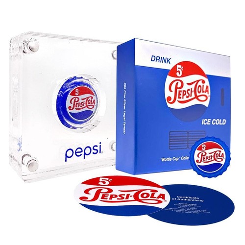 Sale Price - 2022 Chad 6 gram Pepsi-Cola Retro Bottle Cap Proof Silver Coin .999 - Picture 9 of 10