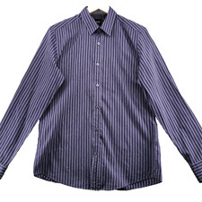 Hugo Boss Regular Fit Men's Size M Striped Cotton Long Sleeve Casual Shirt