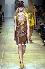 PRADA Rare Iconic Bird Feather Print Silk Dress (retail £2,800)