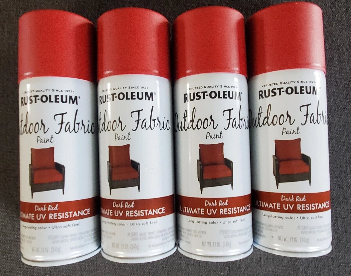 4 Cans Rustoleum Dark Red 352115 12oz. Outdoor Fabric Spray Paint