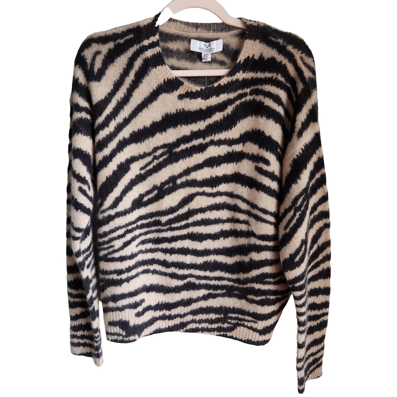 Cashmere Suéteres para mujer Negro Estampado Animal